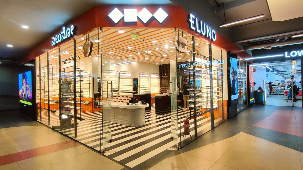 Eluno Eyewear store at Vega City Mall, Bannerghatta Road