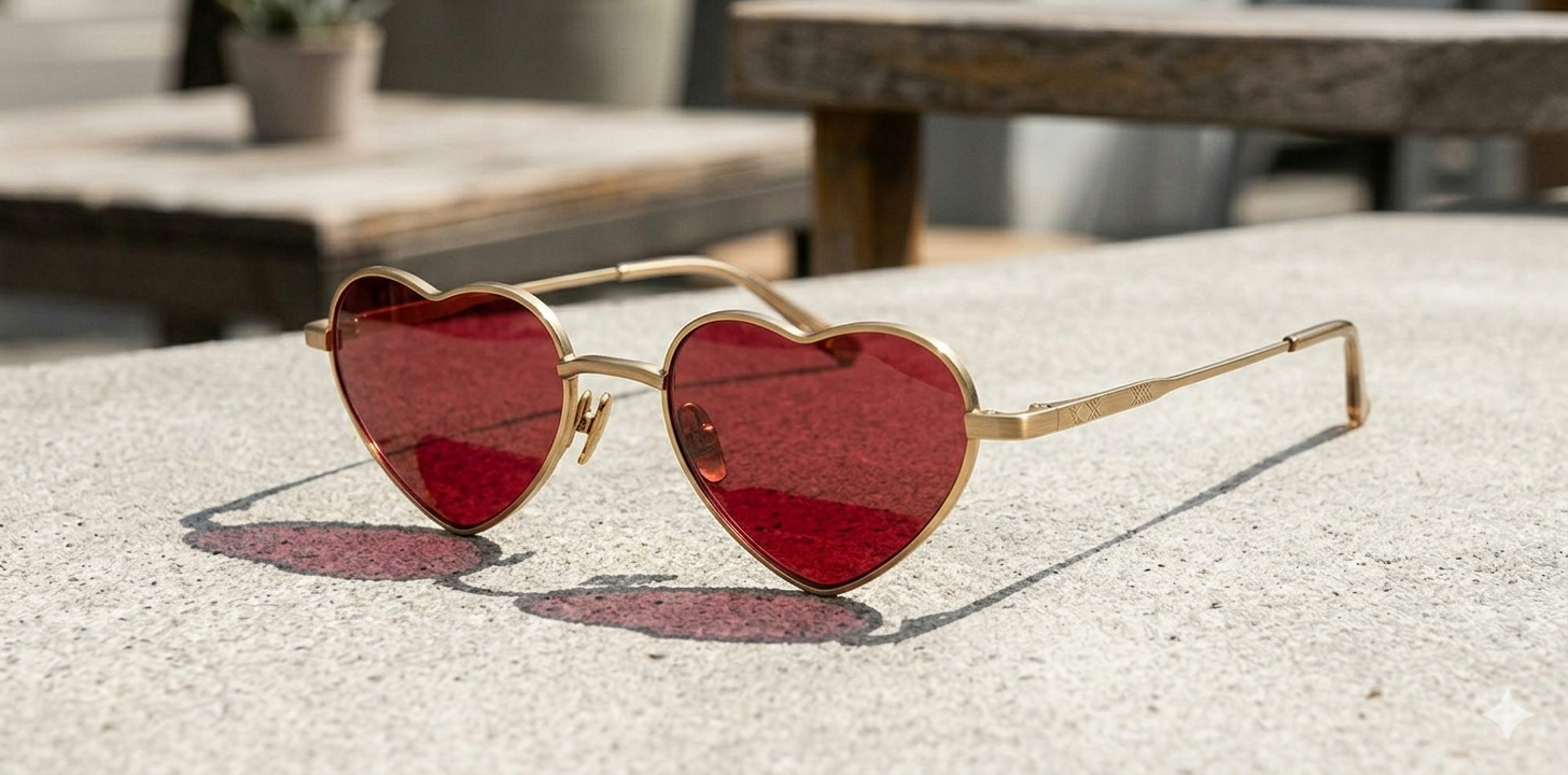 Heart-Shaped Sunglasses: Romantic Retro Style