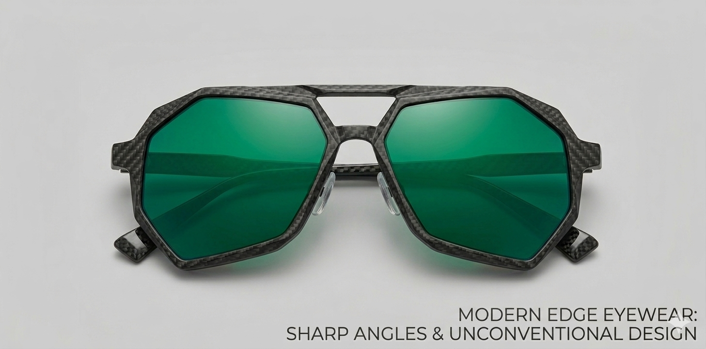 Modern Edge Eyewear: Sharp Angles & Unconventional Design