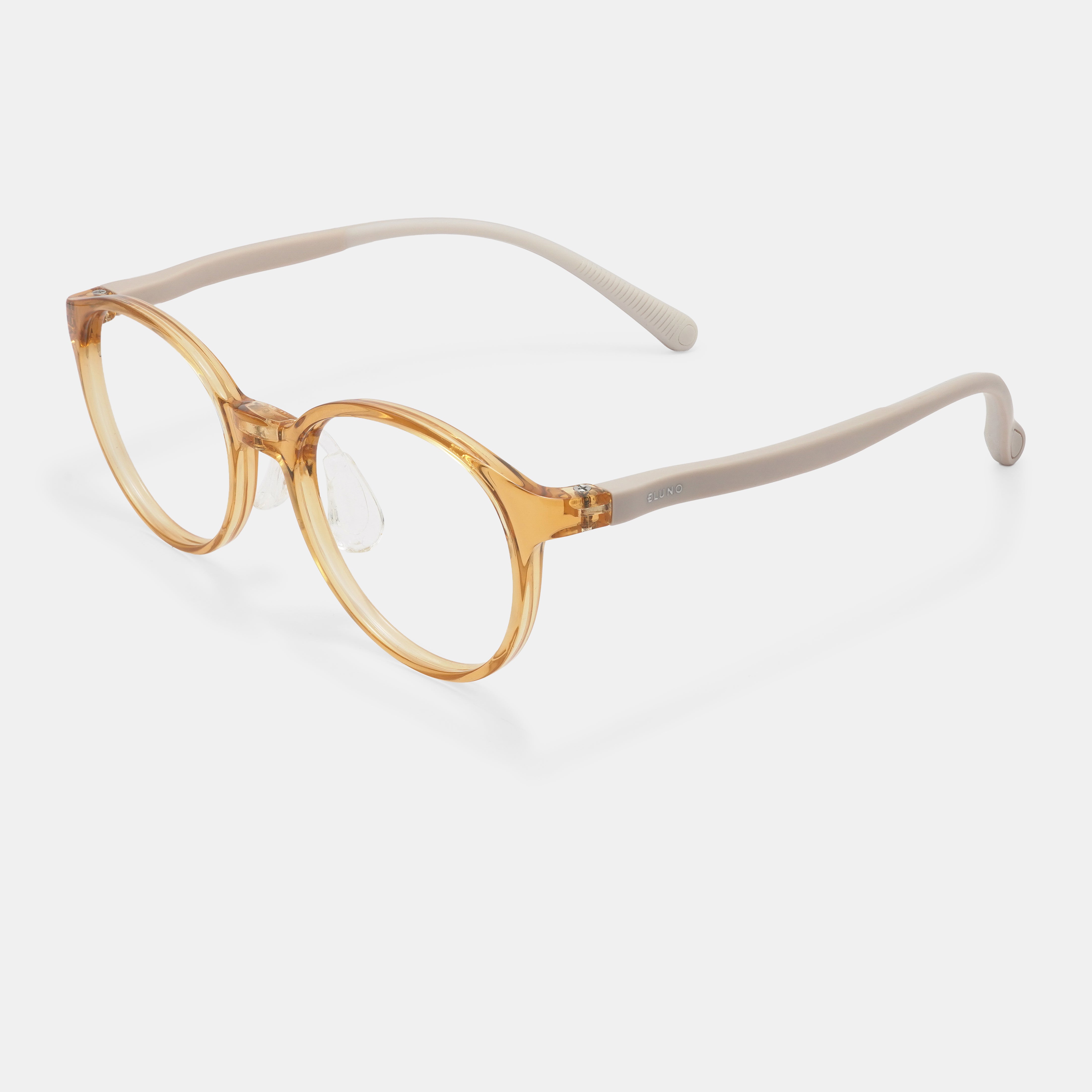 brown eyeglasses