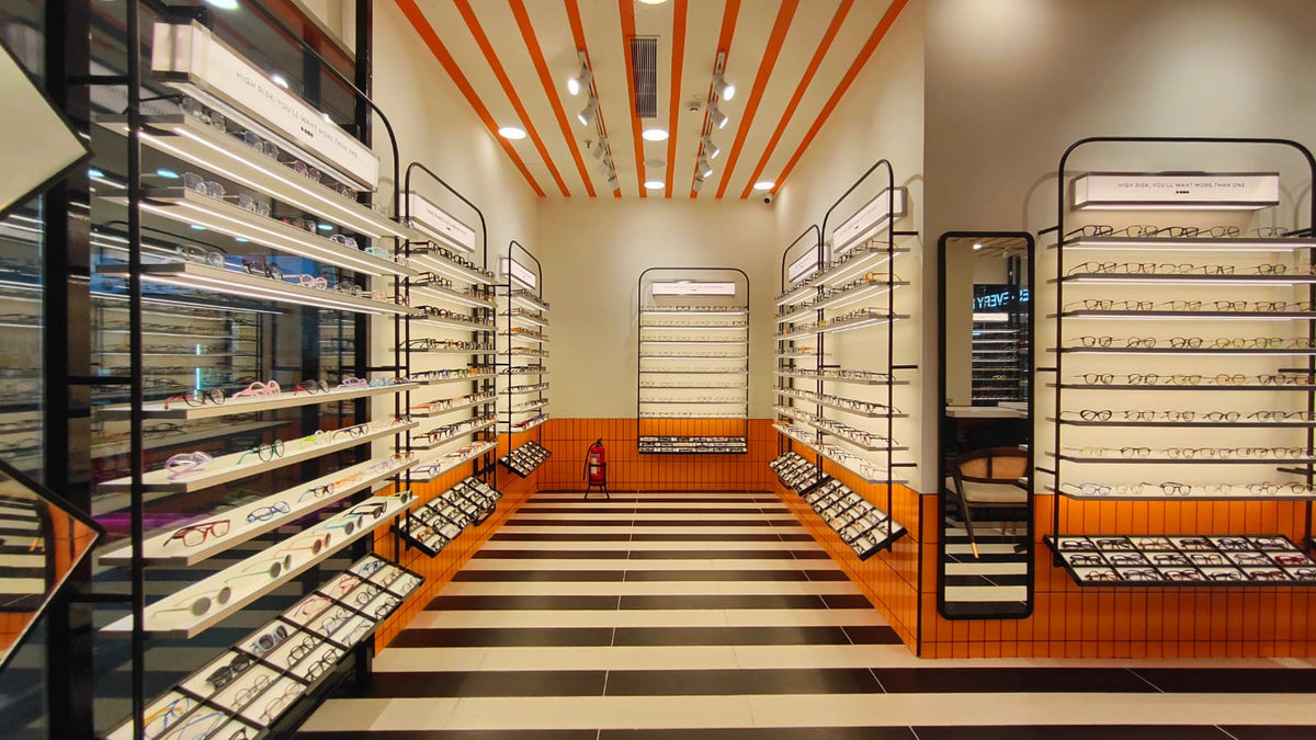 Eyewear display at Eluno Vega City